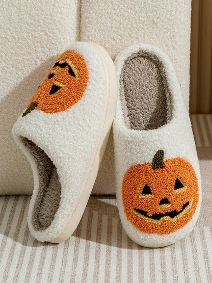 Women's Smile Pumpkin Halloween Slippers | ZAKAPOP
