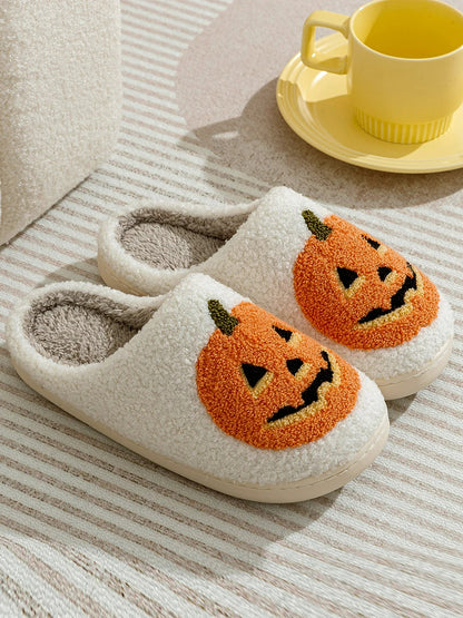 Women's Smile Pumpkin Halloween Slippers | ZAKAPOP