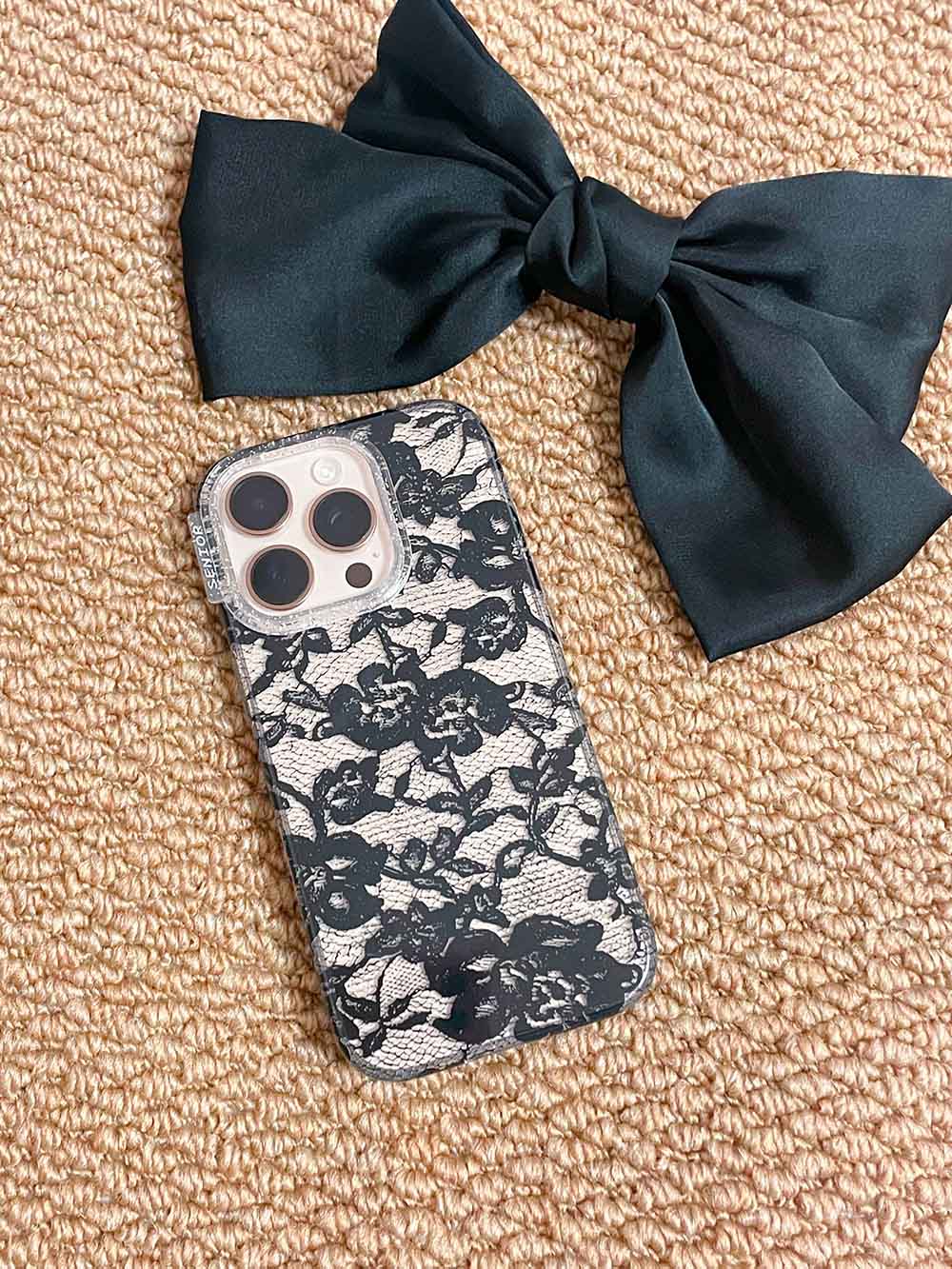 Y2K Chic Lace Pattern Clear Phone Case for iPhone | ZAKAPOP