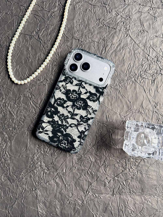 Y2K Chic Lace Pattern Clear Phone Case for iPhone | ZAKAPOP