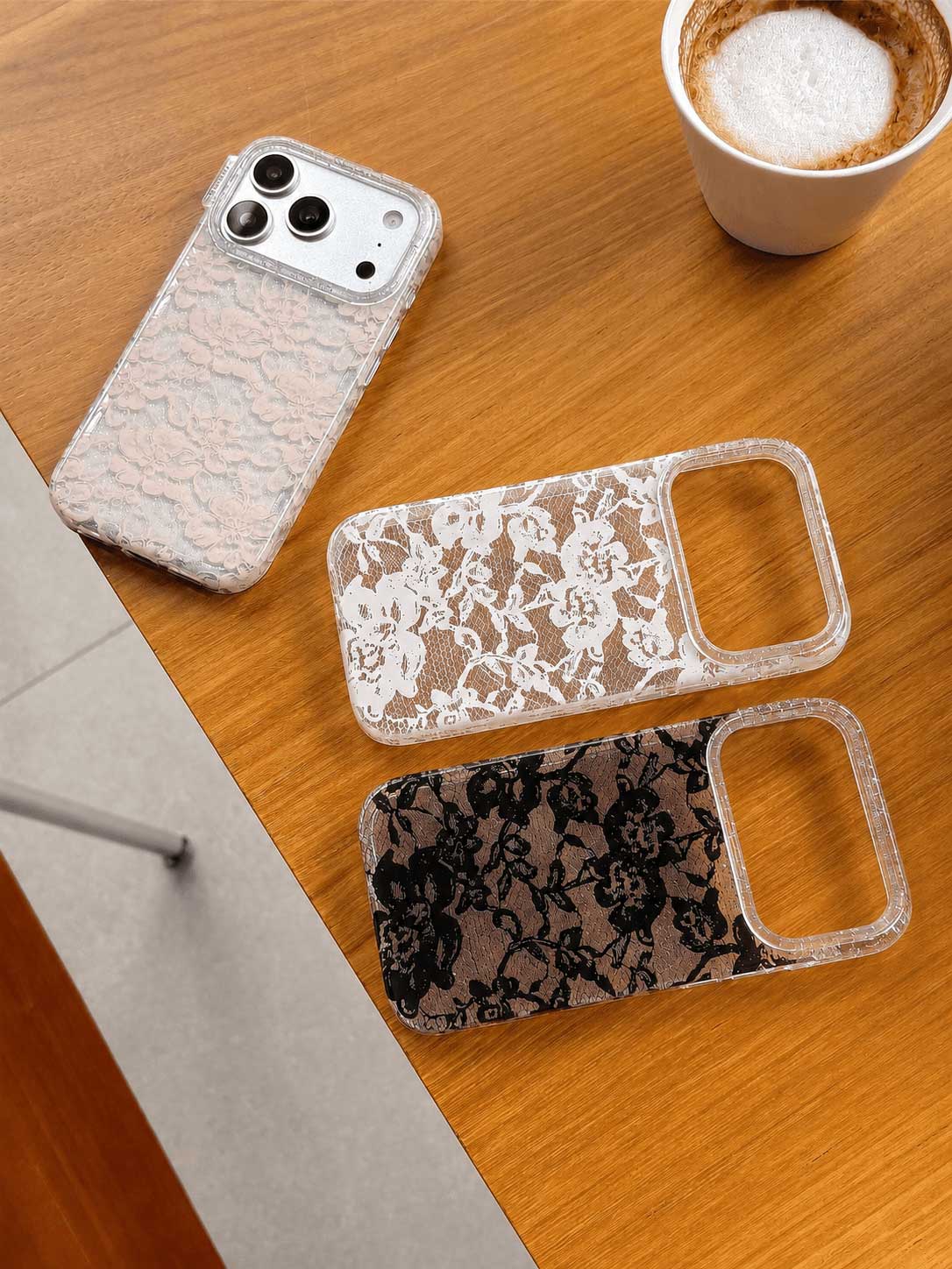 Y2K Chic Lace Pattern Clear Phone Case for iPhone | ZAKAPOP