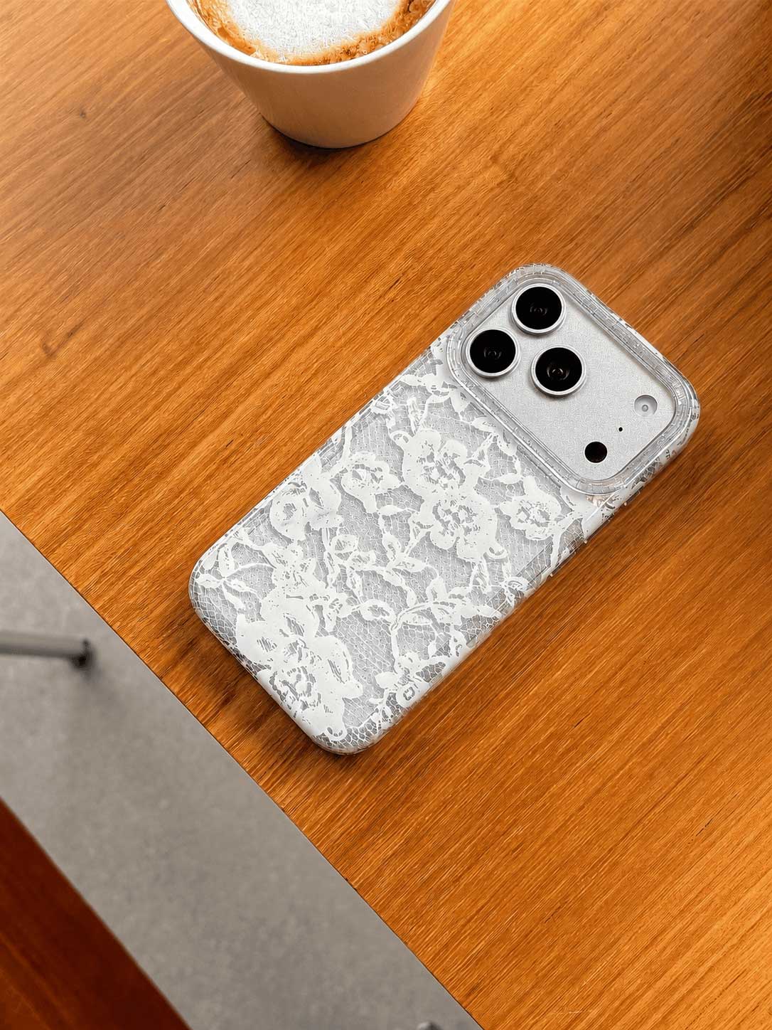 Y2K Chic Lace Pattern Clear Phone Case for iPhone | ZAKAPOP