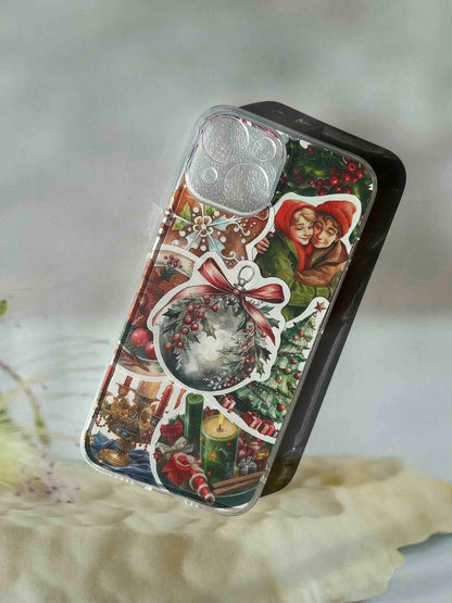 ZAKAPOP's Vintage Christmas Scene Decor Sticker DIY Phone Case