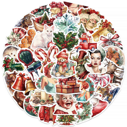 ZAKAPOP's Vintage Christmas Scene Decor Sticker DIY Phone Case