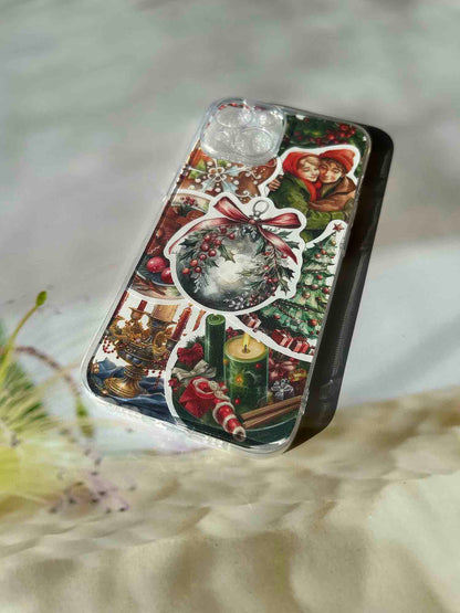 ZAKAPOP's Vintage Christmas Scene Decor Sticker DIY Phone Case