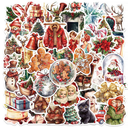 ZAKAPOP's Vintage Christmas Scene Decor Sticker DIY Phone Case