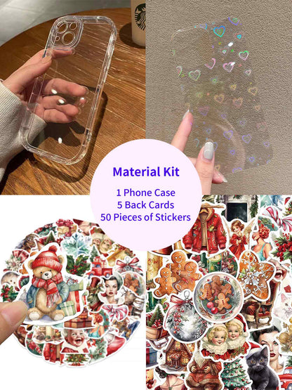 ZAKAPOP's Vintage Christmas Scene Decor Sticker DIY Phone Case