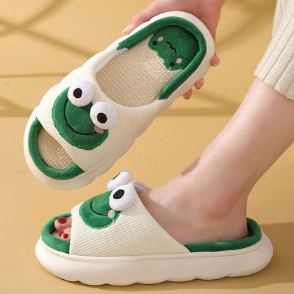 Cute Cartoon Thick Sole Frog Slippers | ZAKAPOP