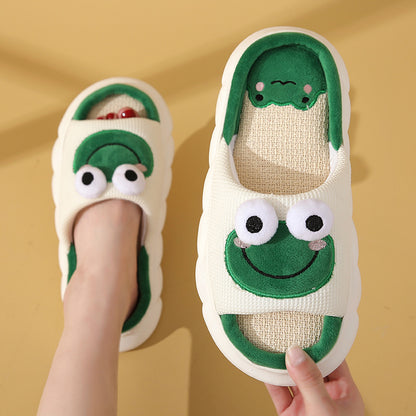 Cute Cartoon Thick Sole Frog Slippers | ZAKAPOP