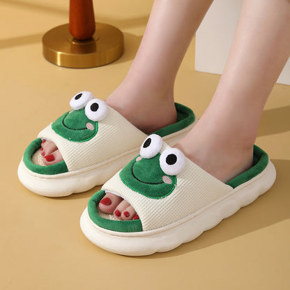 Cute Cartoon Thick Sole Frog Slippers | ZAKAPOP