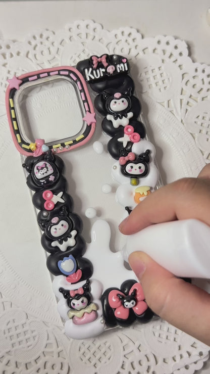 Black and White Cartoon Character Border Frosting Phone Case | ZAKAPOP