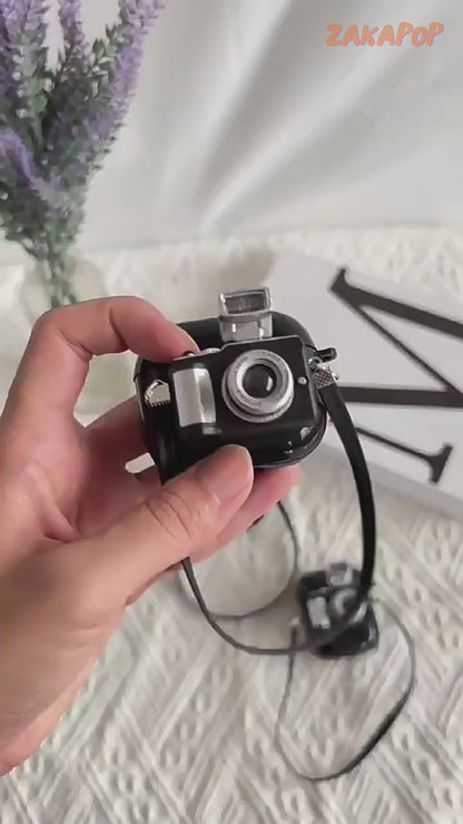 Cute LED Flash Camera Earphone Shell with Strap for Airpods | ZAKAPOP