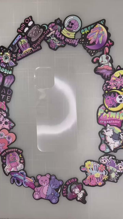 Cute Gothic Tea Cup Skull Cat DIY Phone Case Kit | ZAKAPOP