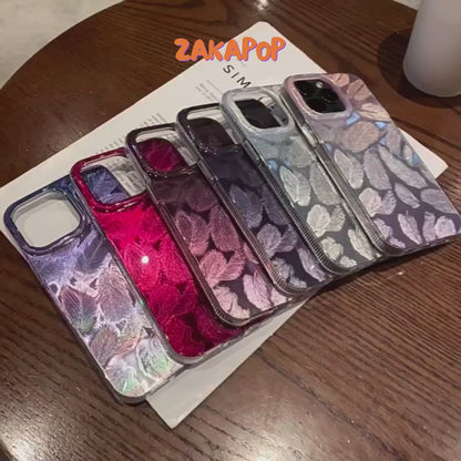Laser Holographic Foil Feather Luxury Phone Case | ZAKAPOP