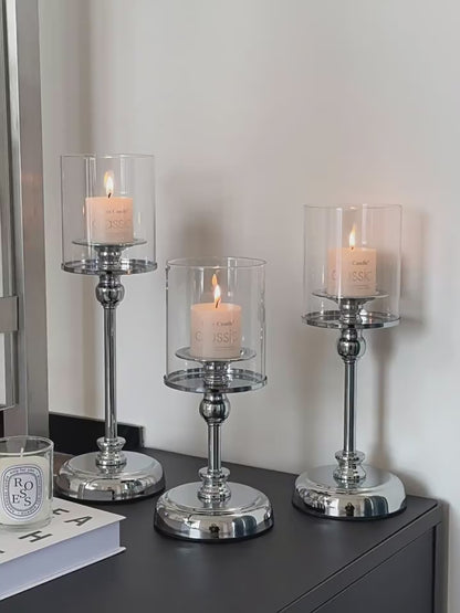 Luxury Metal Candle Holder & Candle Set