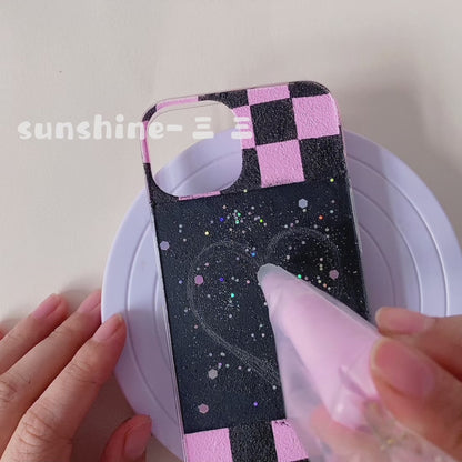 Checkerboard Sweet Hart Y2K Handmade Phone Case | ZAKAPOP