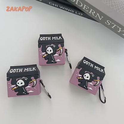 3D Cartoon Goth Milk Silicone Earphone Cover | ZAKAPOP