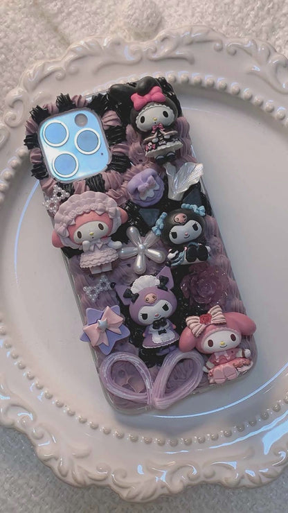 Handcrafted Cute Lolita Cartoon Character Cream Phone Case (Customizable) | ZAKAPOP