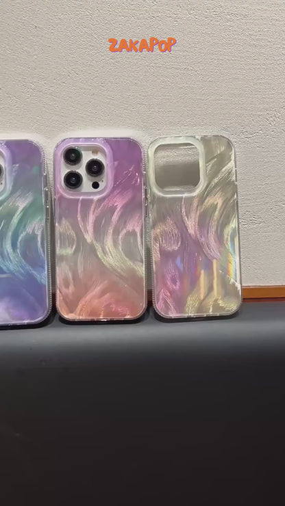 Luxury INS Feather Veil Gradient Laser Phone Case | ZAKAPOP