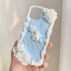 Handmade Blue Baroque Angel Deco Phonecase (Customizable) | ZAKAPOP