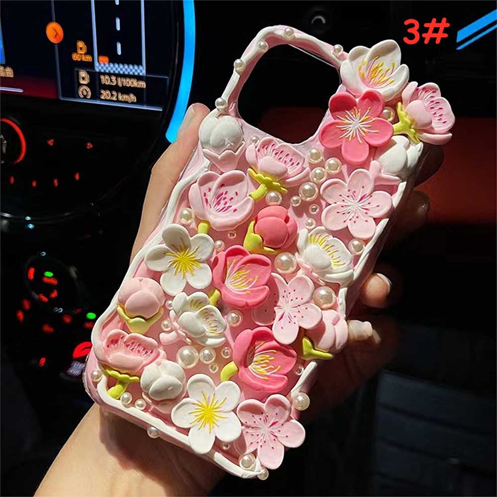 Handmade Cartoon Cherry Blossom Peach Cream Phone Case (Customizable) | ZAKAPOP