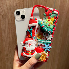 Handmade Cartoon Santa Claus Christmas Cream Phone Case (Customizable) | ZAKAPOP