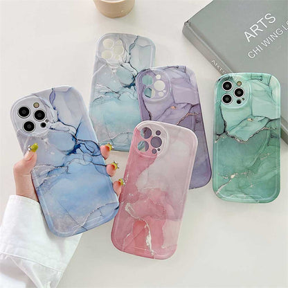 Colored Marble Painting Cute iPhone Case | ZAKAPOP