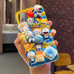 Handmade Blue Cat Covered With Miniature Food Cream Phone Case (Customizable) | ZAKAPOP
