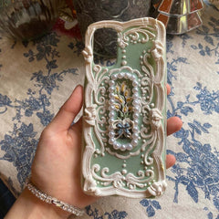 Handmade Flower 3d Oil Painting Retro Cream Mobile Phone Case (customizable) | ZAKAPOP