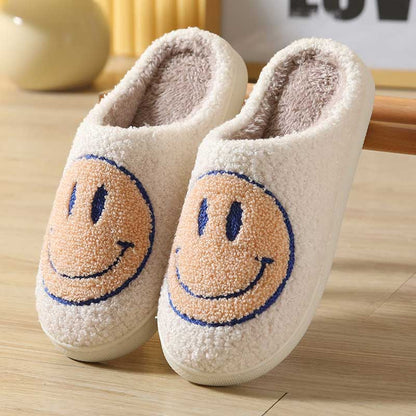 Fluffy Cute Smiley Face Winter Slippers | ZAKAPOP