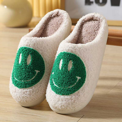 Fluffy Cute Smiley Face Winter Slippers | ZAKAPOP