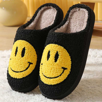 Fluffy Cute Smiley Face Winter Slippers | ZAKAPOP