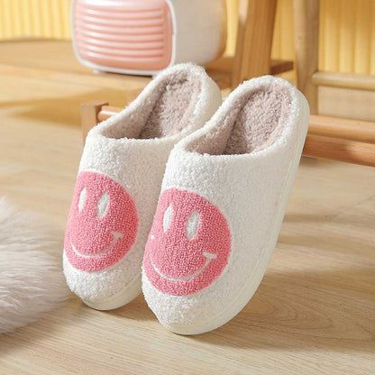 Fluffy Cute Smiley Face Winter Slippers | ZAKAPOP