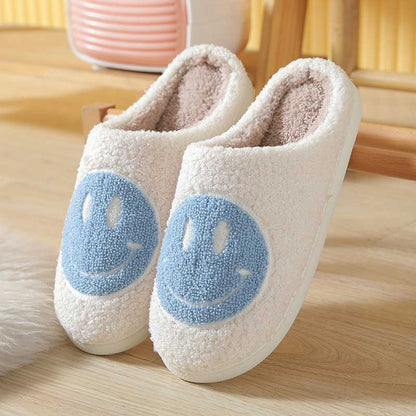 Fluffy Cute Smiley Face Winter Slippers | ZAKAPOP