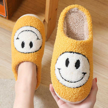 Fluffy Cute Smiley Face Winter Slippers | ZAKAPOP