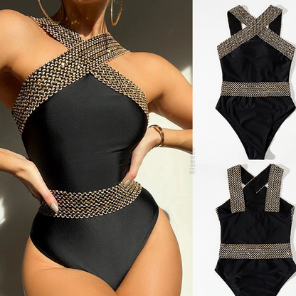 Gold Sequined High-end Sexy Swimwear | ZAKAPOP