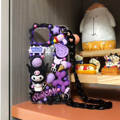 Handmade Sweet & Cool Cream Phone Case with Chain | ZAKAPOP