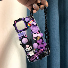 Handmade Sweet & Cool Cream Phone Case with Chain | ZAKAPOP