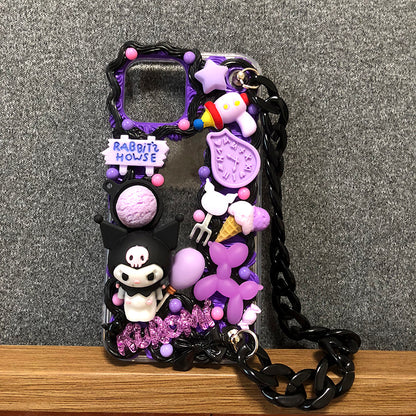 Handmade Sweet & Cool Cream Phone Case with Chain | ZAKAPOP