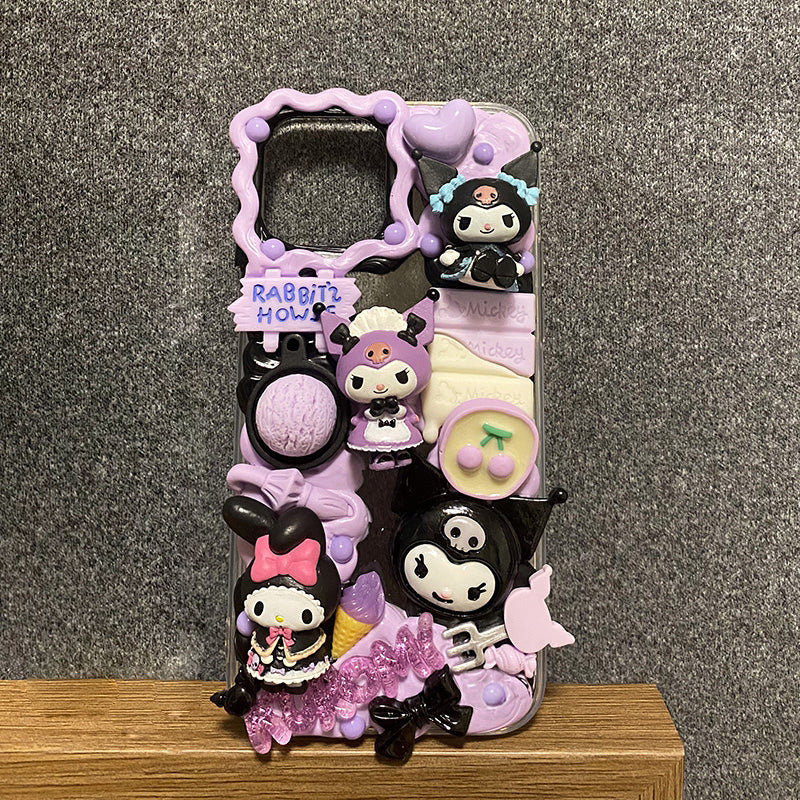 Handmade Lolita Character Fringe Cream Phone Case | ZAKAPOP