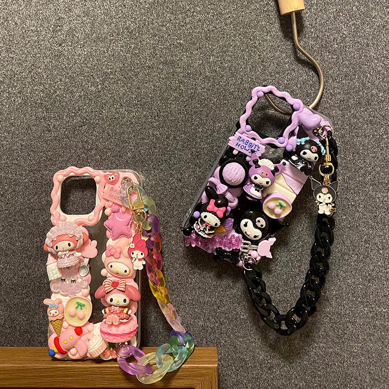 Handmade Lolita Character Fringe Cream Phone Case | ZAKAPOP