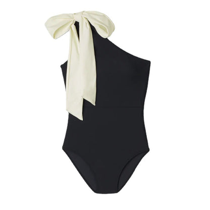 One Piece Strapless One Shoulder Bow Swimwear | ZAKAPOP