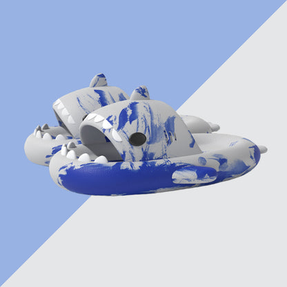 Original Two-color Oil Paint Pattern Shark Slippers(Adults) | ZAKAPOP