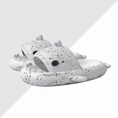 Original Two-color Oil Paint Pattern Shark Slippers(Adults) | ZAKAPOP