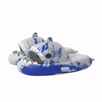 Original Two-color Oil Paint Pattern Shark Slippers(Adults) | ZAKAPOP