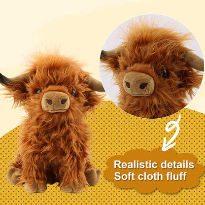 Realistic Soft Highland Cow Plush Toys