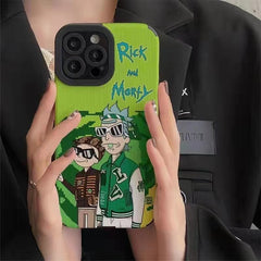Rick and Morty Antiskid Handle TPU Phone Case for iPhone