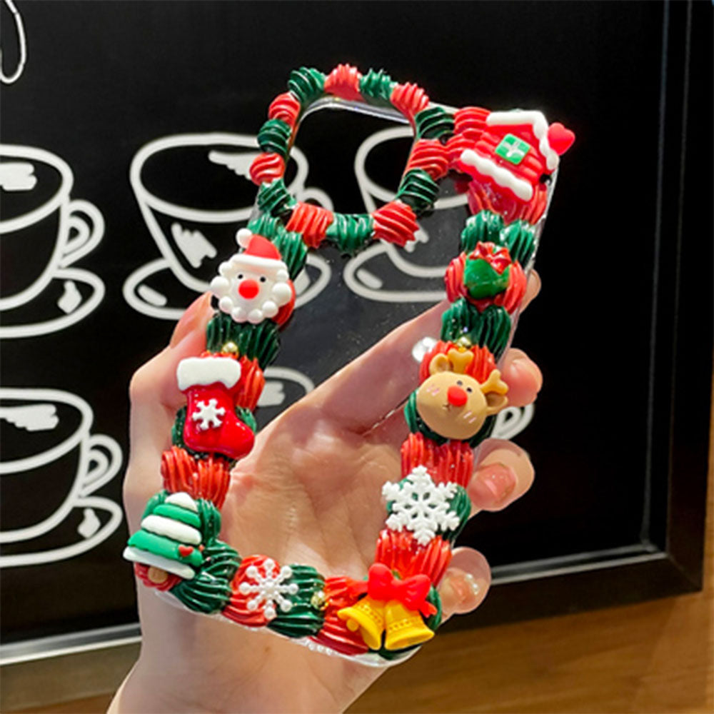 Handmade Simple Christmas Cream Phone Case (Customizable) | ZAKAPOP