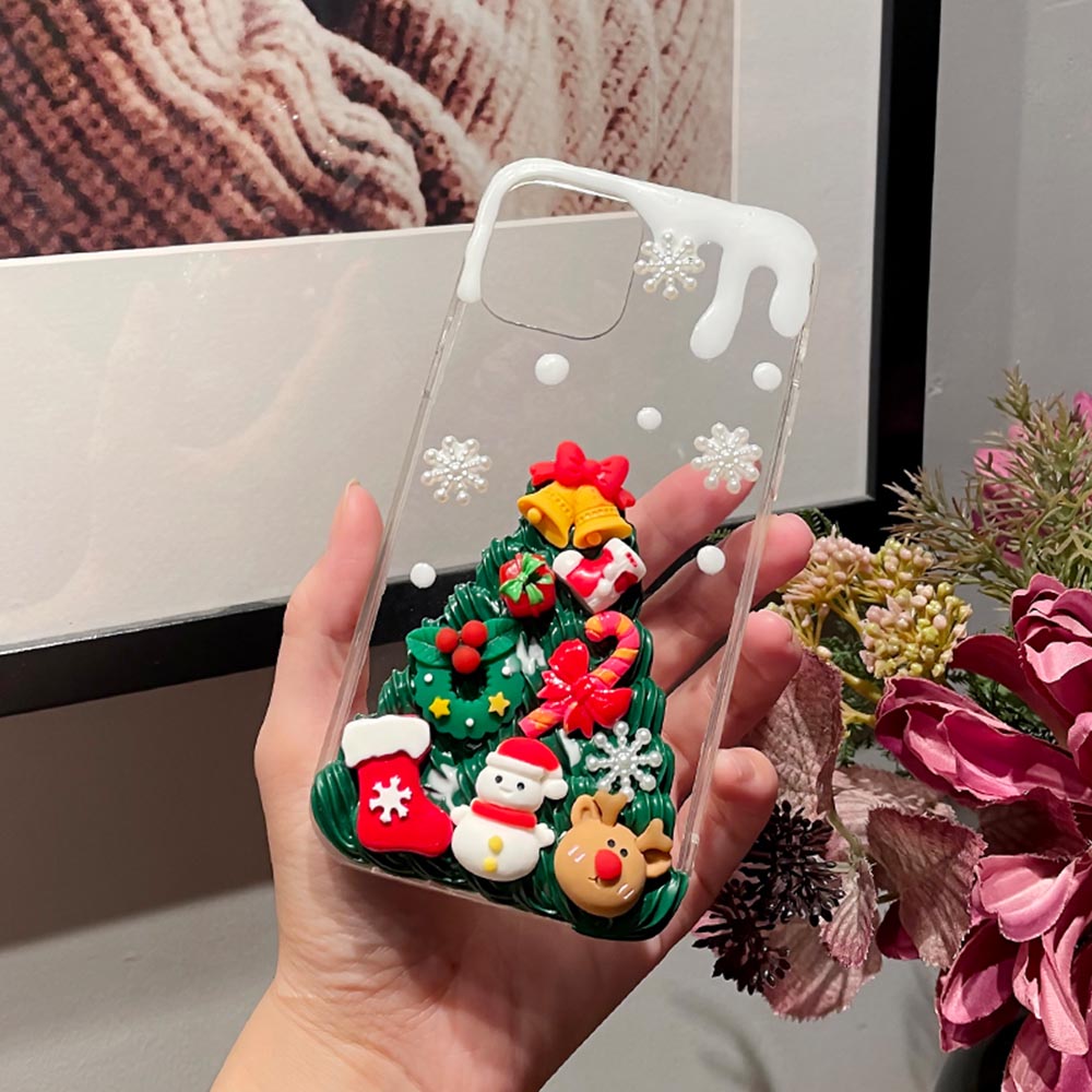Handmade Simple Christmas Cream Phone Case (Customizable) | ZAKAPOP