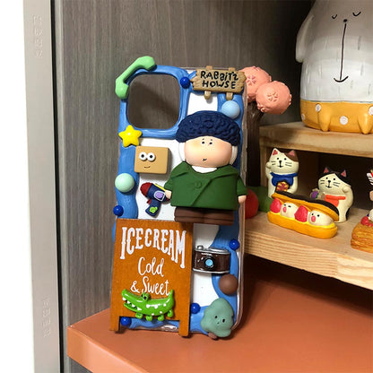 Handmade Van Gogh Cartoon Cute Cream Phone Case (Customizable) | ZAKAPOP